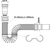 Bruckner Flexy Umyvadlový Sifon 5/4", Dn40, Bílá