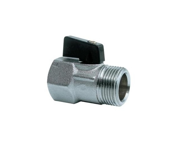Kulový Kohout Závitový - Mini Mf 3/8", Poniklovaná Mosaz