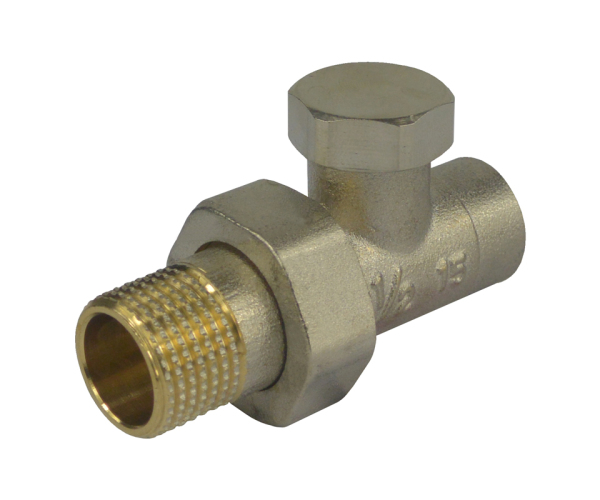 Klum šroubení Radiátorové Uzavíratelné, Přímé, Pájecí, 1/2"x15 Mm