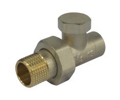Klum šroubení Radiátorové Uzavíratelné, Přímé, Pájecí, 1/2"x15 Mm