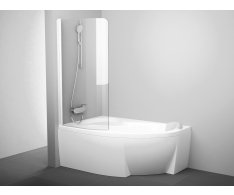 Vanová zástěna CVSK1 Rosa - CVSK1 Rosa 160/170 L, bílá matná+transparent