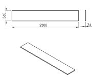 Sapho Plato Deska Rockstone 2300x24x360mm, Bílá Mat