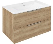 Sapho Set Koupelnová Skříňka Cirasa 80cm S Umyvadlem A Led Zrcadlem, 2x Zásuvka, Dub Alabama