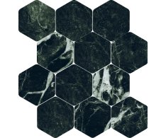 Ascot Kobe Mosaico Esagona T12 Verde Aver 30x34,7 Luc. Rett.