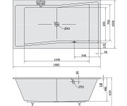 Polysan Quest Slim Obdélníková Vana 180x100x49cm, Bílá
