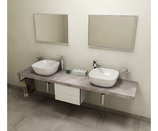 Sapho Avice Deska Pod Umyvadlo 220x50cm, Tl.5cm, Cement