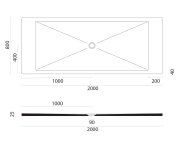Gsi Keramická Sprchová Vanička, Obdélník 200x80x2cm, Bílá Mat