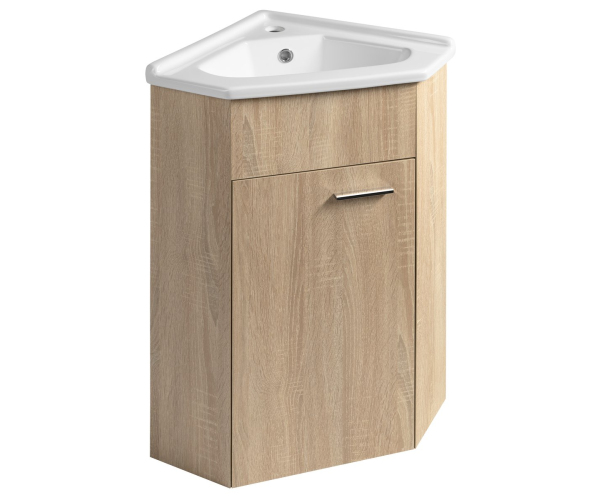 Aqualine Zoja Umyvadlová Skříňka Rohová 39x74x39cm, Dub Platin