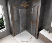 Polysan Globe Copper Matt čtvrtkruhový Sprchový Kout 900x900mm, čiré Sklo, Pravé