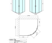 Polysan Easy čtvrtkruhová Sprchová Zástěna 900x800mm, L/r, čiré Sklo
