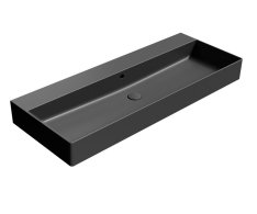 Gsi Kube X Keramické Umyvadlo 120x47cm, Broušená Spodní Hrana, Bez Otvoru, černá Mat
