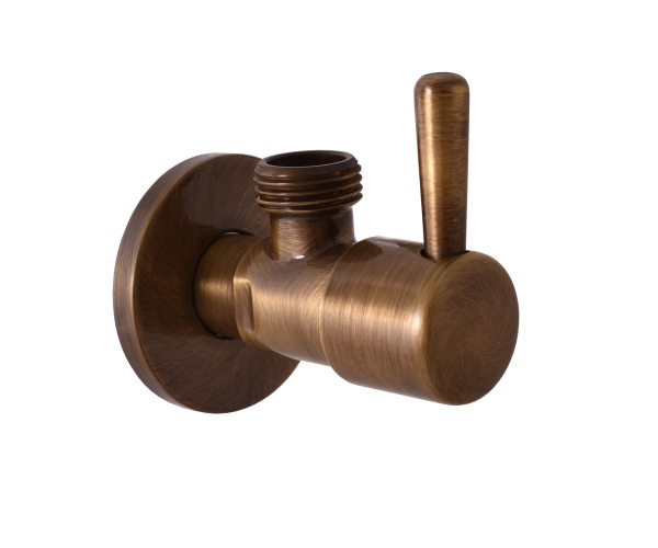 Ventil rohový 1/2“ x 1/2“ - kulatý - stará mosaz RV0212SM