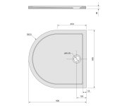 Polysan Isa 90 Sprchová Vanička Z Litého Mramoru, Půlkruh 90x90cm, Bílá
