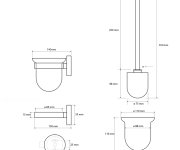 Sapho X-steel Wc štětka Závěsná, Mléčné Sklo, Nerez Mat