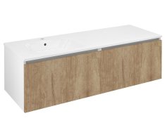 Sapho Lorea Skříňka 140x46x51,5cm (70+70cm), Levá, Dub Alabama/bílá Mat