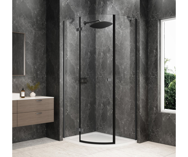 Polysan Globe Gun Metal čtvrtkruhový Sprchový Kout 1000x800mm, čiré Sklo, Levé