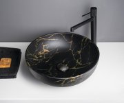 Sapho Rondane Keramické Umyvadlo Na Desku ø 41cm, Portoro Mramor