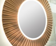 Sapho Pride Strip Kulaté Zrcadlo S Led Osvětlením V Rámu ø 75cm, Bronz