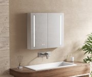 Mereo Koupelnová Galerka 80 Cm, Zrcadlová Skříňka, Stříbrná