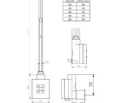 Sapho Ktx Topná Tyč S Termostatem, S Krytem Pro Kabel, 800 W, Chrom