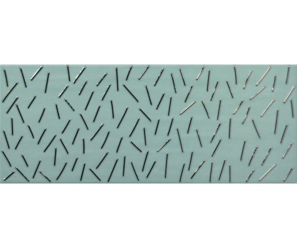 Vzorovaný dekor Ape Arts Rain Turquoise 20x50 - tyrkysová