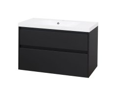 Mereo Opto, Koupelnová Skříňka S Umyvadlem Z Litého Mramoru 101 Cm, černá