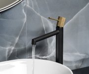 Sapho Solaris Stojánková Umyvadlová Baterie Vysoká, černá/zlato Mat