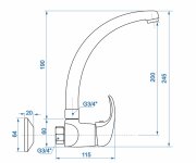 Dřezová Stěnová Baterie S Horním Litým Ramínkem, Rozteč 100 Mm - Chrom - Perla PR3115-U100