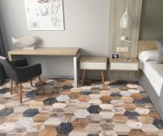 Dlažba jako dřevo Codicer Gauguin Mix 22x25 Hexagonal - modrá