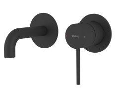 Sapho Ultramix Podomítková Dvouprvková Umyvadlová Baterie, Hubice 10cm, černá Mat