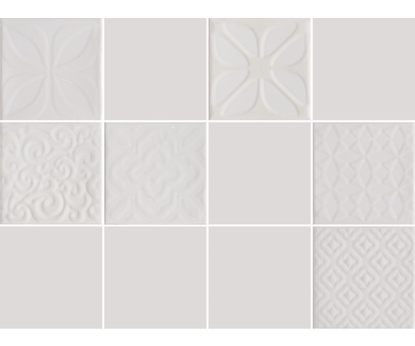 Vzorovaný dekor Aleluia Urban Atelier Decor Glam Branco 10x10 - bílá
