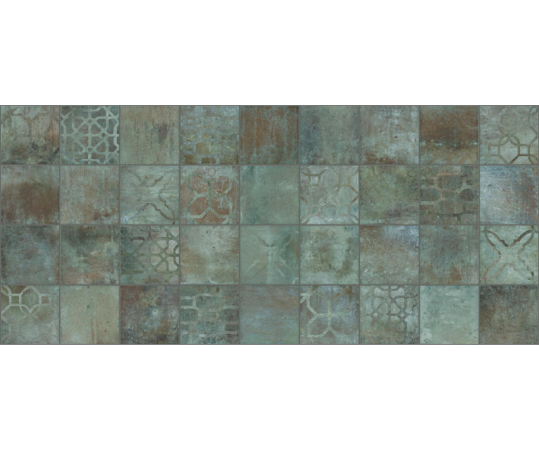 Retro dlažba Colorker Amazonia ZYX Ethnic Emerald Decoro 13,8x13,8 MIX