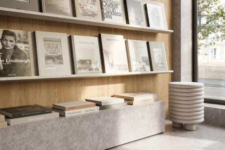 Dlažba jako beton Sant Agostino Unionstone 2 Cedre Grey nejen do knihkupectví