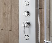 Aqualine Tusa Sprchový Panel 200x1400mm, Stříbrná