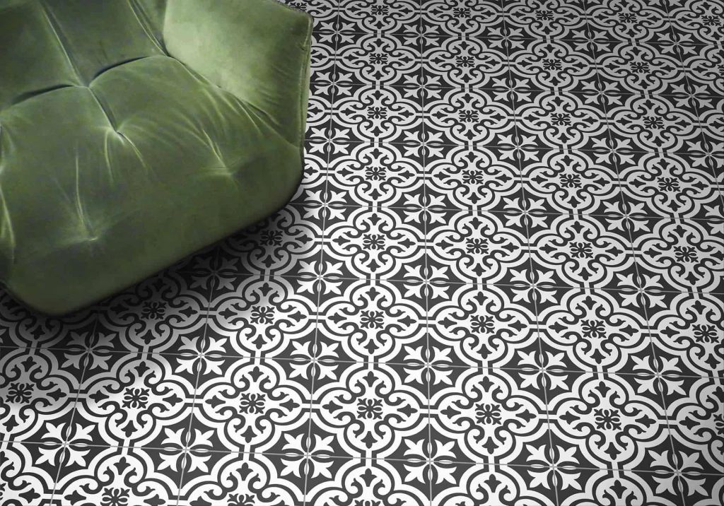 Realizace Dekorovaná dlažba klasického typu, Xclusive Black&White Garden