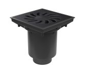 328z-kv Spodní D160, Suchá Klapka, Litinová Mřížka 245x245mm, Zámek 04880-KVS160S-LI+z