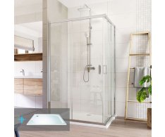 Mereo Sprchový Set: Lima, Obdélník, 100x90 Cm, Chrom Alu, Sklo čiré, Vanička Z Lité