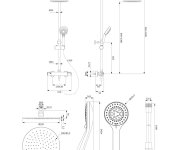 OMNIRES - Y Termostatický Sprchový Sloup Zlatá /gl/ Y1244luxlgl
