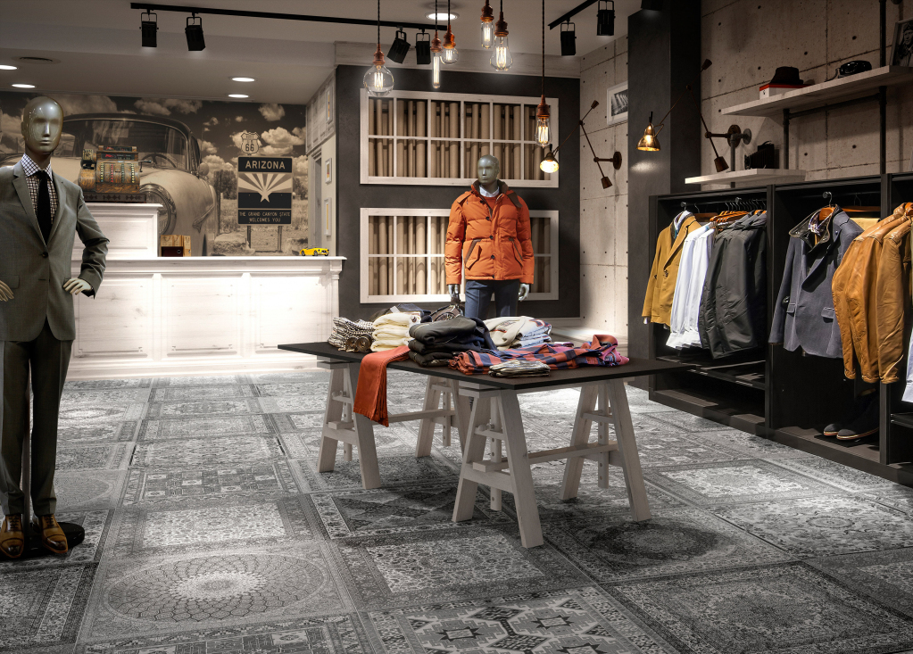 Realizace Patchworková dlažba Aparici Kilim Black Natural - mix dekorů