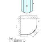 Polysan Easy čtvrtkruhová Sprchová Zástěna 800x800mm, L/r, čiré Sklo