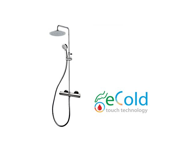 Sprchový Set Termostatické Baterie Cooltouch S Tyčí Tevere A Sprchovou Sadou