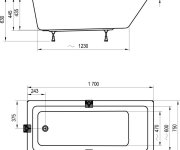 Vana 10° Slim (tenký horní okraj) - Vana 10° slim 170x75 CA71300000