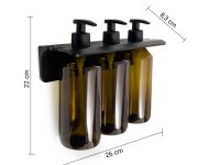 Gedy Grouper Trojitý Dávkovač Tekutého Mýdla Na Zavěšení, 3x500ml, Hnědá