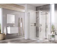 Sprchový kout Blix Slim BLSRV2 - BLSRV2 80x80, lesk+transparent