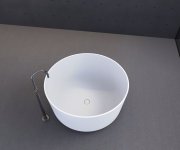 Polysan Estatis Volně Stojící Vana Litý Mramor ø110x51cm, Bílá Mat