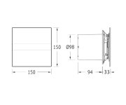 Cata E-100 Gbt Koupelnový Ventilátor Axiální S časovačem, 8w, Potrubí 100mm, černá