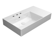 Gsi Kube X Keramické Umyvadlo 80x47cm, S Odkládací Plochou Vpravo, 3 Otvory, Bílá Ext