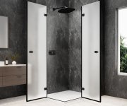 Polysan Globe Black Obdélníkový Sprchový Kout 1200x900mm, Rohový Vstup, Matné Sklo