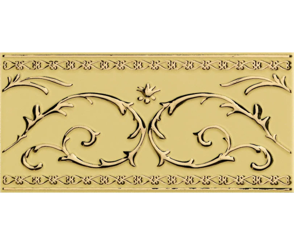 Retro listela Petracers Grand Elegance Gold Narciso-B oro su crema 10x20
