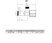 Rohový Ventil Art 1/2"x3/8",  S Keramickým Vrškem A Filtrem ARK-ART-1238